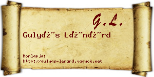 Gulyás Lénárd névjegykártya